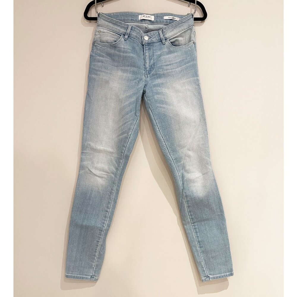 Guess Sexy Curve Skinny Jeans Womens Size 27 Light Blue Denim